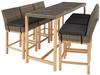 tectake® Rattan Tisch Lovas mit 6 Stühlen Latina, mit Aluminiumgestellen,