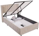 Juskys Polsterbett Savona 120x200 cm mit Stauraum, H3 Matratze, Samt-Bezug, bis 250kg