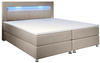 Juskys Boxspringbett Vancouver 140x200 cm - Bett mit LED, Topper &