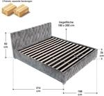 Juskys Polsterbett Nizza 180x200 cm - Lattenrost, Stauraum & LEDs - Samtbezug mit