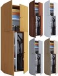 VCM Holz Besenschrank Staubsauger Putzschrank Haushaltsschrank Dreht&uuml;ren Lona