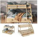 VitaliSpa Hochbett Kinderbett Spielbett Everest Natur modern 140x200 Massivholz
