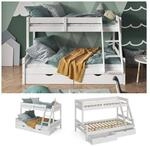 VitaliSpa Hochbett Kinderbett Spielbett Everest Wei&szlig; modern 120x200 Massivholz