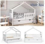 VitaliSpa Design Kinderbett 140x70 Babybett Jugendbett mit Schublade Lattenrost