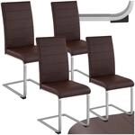 tectake&reg; Set Schwingstuhl, gepolstert mit Kunstlederbezug, flaches Stahlgestell in