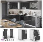 VICCO Schubunterschrank 50 cm Anthrazit K&uuml;chenzeile Unterschrank Fame