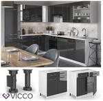 VICCO Schubunterschrank 80 cm Anthrazit K&uuml;chenzeile Unterschrank Fame