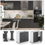Vicco Unterschrank 80 cm FAME Line K&uuml;chenschrank K&uuml;chenzeile Landhaus Anthrazit