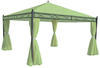 Pergola Calpe, Garten Pavillon, stabiles 7cm-Gestell mit Seitenwand ~ grün 4x4m