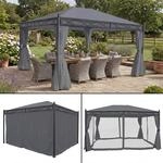 Pergola Calpe, Garten Pavillon, stabiles 7cm-Gestell mit Seitenwand +...