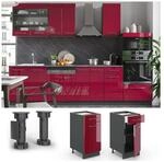 VICCO Schubunterschrank 40cm FAME-LINE - Bordeaux Hochglanz