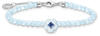 Thomas Sabo, Armschmuck, Armband Blume mit blauen Perlen, (19 cm, 925er Silber,