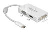 Delock USB-C zu (DVI, HDMI, VGA, 1300 cm), Data + Video Adapter, Weiss