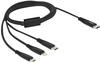Delock USB Ladekabel 7,60cm (3") 1 USB Type-CTM zu LightningTM / Micro USB / USB