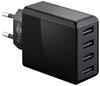 Goobay 4-fach Charger (30 W, Fast Charge), USB Ladegerät, Schwarz