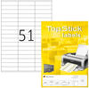 TopStick, Etiketten, Universal-Etiketten, 70 x 16,9 mm, weiß, 100 Blatt