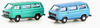 Hobbytrain VW T3 2er Set Bus grün+blau (Metallic Serie)