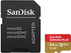 SanDisk Extreme Plus (microSDXC, 64 GB, U3, UHS-I), Speicherkarte, Gold, Rot