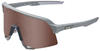 100%, Unisex, Sportbrille, Brille S3 Soft Tact (Grau, HiPER Crimson Silver Mirror),
