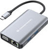 Conceptronic DONN21G, Conceptronic Dock USB-C->HDMI,VGA,GbE,3xUSB3.0,100WPD 0.25m