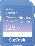 Sandisk SDSDXEP-128G-GNCIS, Sandisk Creator UHS-II V60 (128 GB, SDXC, U3,...