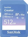 Sandisk SDSDXEP-512G-GNCIS, Sandisk Creator UHS-II V60 (512 GB, SDXC, U3, UHS-II)