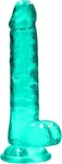 RealRock REA091TUR, RealRock Realistic Dildo with Balls (REA091TUR) T&uuml;rkis