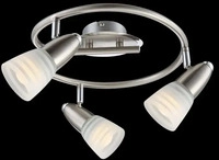 Globo 54536-3, Globo LED Deckenleuchte nickel matt 3xE14 LED (E14, 350 lm) (54536-3)