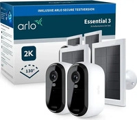 Arlo VMK3280-100EUS, Arlo Essential 3 2er Set mit Solarpanel (2560 x 1440 Pixels)