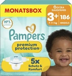 Pampers Premium Protection (Gr. 3+, Monatsbox, 186 Stk.) (8006530107099) Weiss,