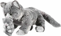 Heunec 284173, Heunec Katze mit Baby (34 cm) (284173) Grau