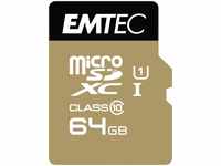 Emtec ECMSDM64GXC10GP, Emtec Gold+ (microSD, 64 GB, U1, UHS-I) Gold, 100 Tage