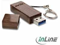InLine 35063W, InLine WoodStick (32 GB, USB A, USB 3.0) Braun, 100 Tage kostenloses