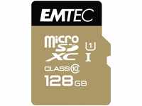 Emtec ECMSDM128GXC10GP, Emtec Gold+ (microSD, 128 GB, U1, UHS-I) Gold, 100 Tage