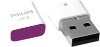 Philips FM64FD85B/00, Philips Drive Pico (64 GB, USB-A) (FM64FD85B/00) Weiss/Violett