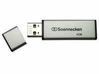Soennecken USB-Stick 71616 2.0 4GB schwarz/silber (4 GB, USB A, USB 2.0), USB...