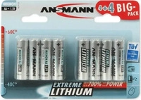 Ansmann 1512-0012, Ansmann 4+4 Extreme Lithium AA Mignon LR 6 Big Pack (8 Stk., AA,