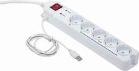 Gembird PCW-MS2G, Gembird AC/50-60Hz (5x, CEE 7/3, 1.80 m) (PCW-MS2G) Weiss