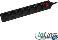 InLine 16463T, InLine Steckdosenleiste (6x, CEE 7/4, 3 m) (16463T) Schwarz