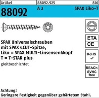 Spax 3367055, Spax A2 Linsenmultikopf T-Star Plus T15 Vollgewinde (200 Schrauben pro
