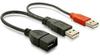 Delock 65306, Delock Y-Kabel 2 x USB 2.0 Typ-A zu 1 x USB 2.0 Typ-A (0.20 m, USB 2.0)