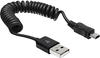 Delock 83164, Delock USB-mini-Kabel Spiralkabel (0.20 m, USB 2.0)