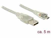Delock Kabel USB A Stecker USB Micro-B Stecker 5,0 m (5 m, USB 2.0), USB Kabel