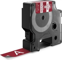 Dymo 1805422, Dymo Rhino 19mm wei&szlig; auf rot Vinyl (1.90 cm, Rot) (1805422)