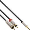 InLine Slim Audio Kabel Klinke 3 (10 m, Mittelklasse, 3.5mm Klinke (AUX), Cinch),