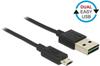 Delock 83845, Delock USB2.0-Kabel Easy A-MicroB: 0.5m, schwarz (0.50 m, USB 2.0)