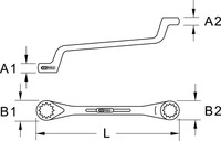 Ks-Tools 963.7396, Ks-Tools KS Tools BRONZEplus Doppel-Ringschl&uuml;ssel gekr&ouml;pft (17