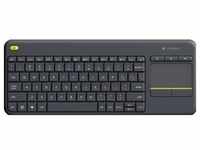 Logitech K400 Plus (Eng. Int., Kabellos), Tastatur, Schwarz