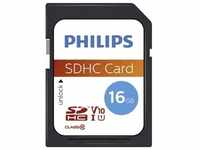 Philips FM16SD45B (SDHC, 16 GB, U1, UHS-I), Speicherkarte, Schwarz, Weiss