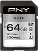 PNY P-SD64GU1100EL-GE, PNY Elite (SDXC, 64 GB, U1, UHS-I) Schwarz